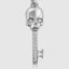 Luxury men’s skull key necklace with white gold chain