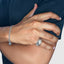 Men's chunky white gold signet ring with smooth finish
