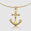 Luxury anchor and skull pendant necklace in 18k gold