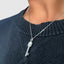 Elegant skull key pendant with moissanite diamonds in 18k white gold for men