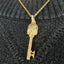 Men’s luxury skull key pendant with 18k gold chain