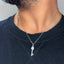 Men’s luxury skull key pendant with 18k white gold chain