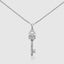 Luxury 18k white gold skull key pendant necklace with moissanite diamonds for men