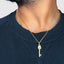 Premium 18k yellow gold skull key pendant for men’s jewelry