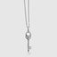 High-end 18k white gold skull key pendant with moissanite diamonds