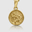 Gold Saint Christopher necklace with Jesus for spiritual protection and safe travel