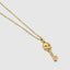 Moissanite diamond skull key necklace in yellow gold finish