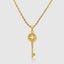 4 Leaf Clover Lucky Key Pendant With Chain in gold for good fortune and style