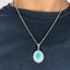 Turquoise Shield Boho Pendant With Chain