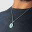 Turquoise Shield Boho Pendant With Chain