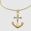 Bold anchor and skull strength pendant for men