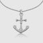 Mens anchor and skull strength pendant with 18k gold finish