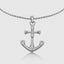 Anchor and skull necklace with chain, a symbol of strength