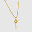 Lucky Four-Leaf Clover Key Pendant Necklace with a gold chain