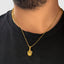 Close-Up of 18K Gold Crown Pendant Detailing