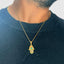 Gold Hamsa Hand Necklace with Protective Evil Eye