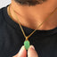 high-end jade necklace in 18k gold with natural semi-precious stone