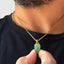 minimalist jade charm necklace in 18k gold for balance and clarity