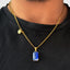 Luxury spiritual necklace with lapis lazuli pendant and 18K gold chain by DVNCI