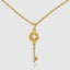 Elegant gold 4 Leaf Clover Key Pendant Necklace for luck and charm