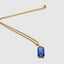 18K gold lapis lazuli charm necklace for spiritual protection and clarity