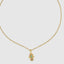 18k Gold Hamsa Hand Necklace with Evil Eye Charm