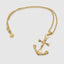 Mens 18k gold anchor and skull pendant chain jewelry