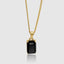 Men’s gold onyx necklace with natural stone charm