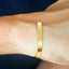 Sleek design of minimalist 4mm cuff bracelet, perfect for minimalist fashion lovers