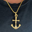 DVNCI luxury men’s anchor and skull strength pendant necklace