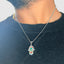 18k Gold Hamsa Hand Necklace with Protective Eye