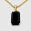 Unisex luxury black onyx necklace with gold chain